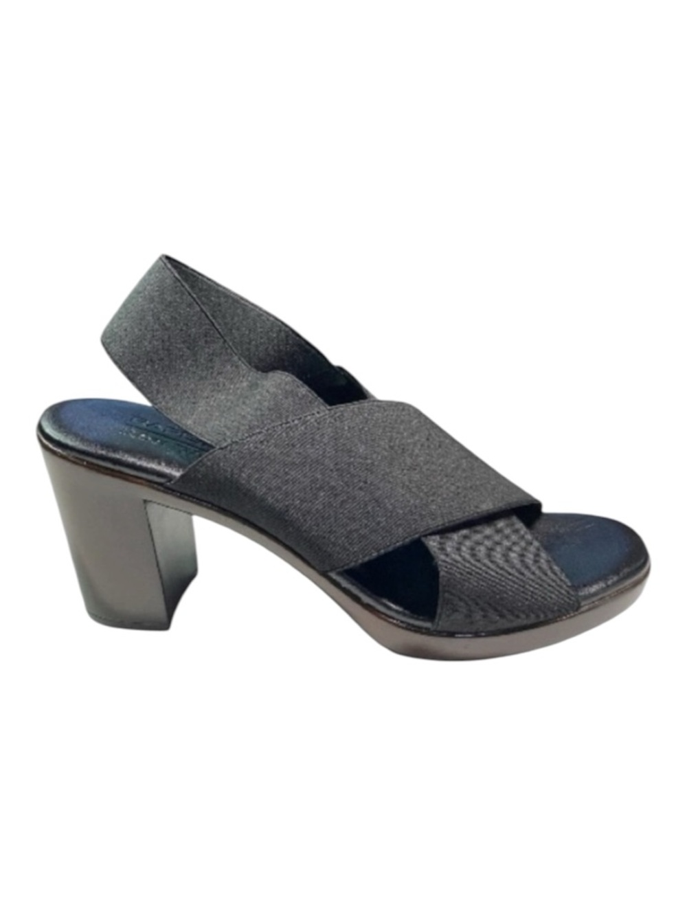 Ron White Freida  Slingback Sandal Size 10 Black Elastic Straps Heel Like New